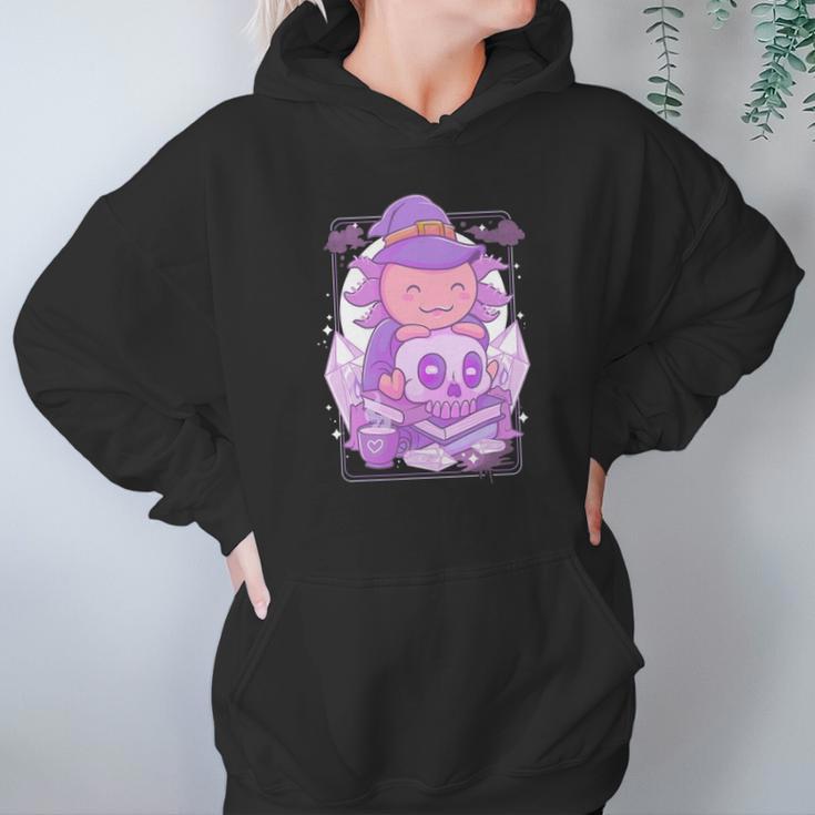 Axolotl Witch Halloween Witchcraft Cute Axolotl Pastel Goth Hoodie Gifts for Women