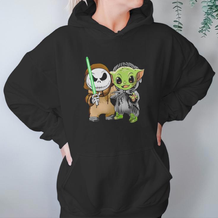 Baby Yoda And Jack Skellington Hoodie Gifts for Women