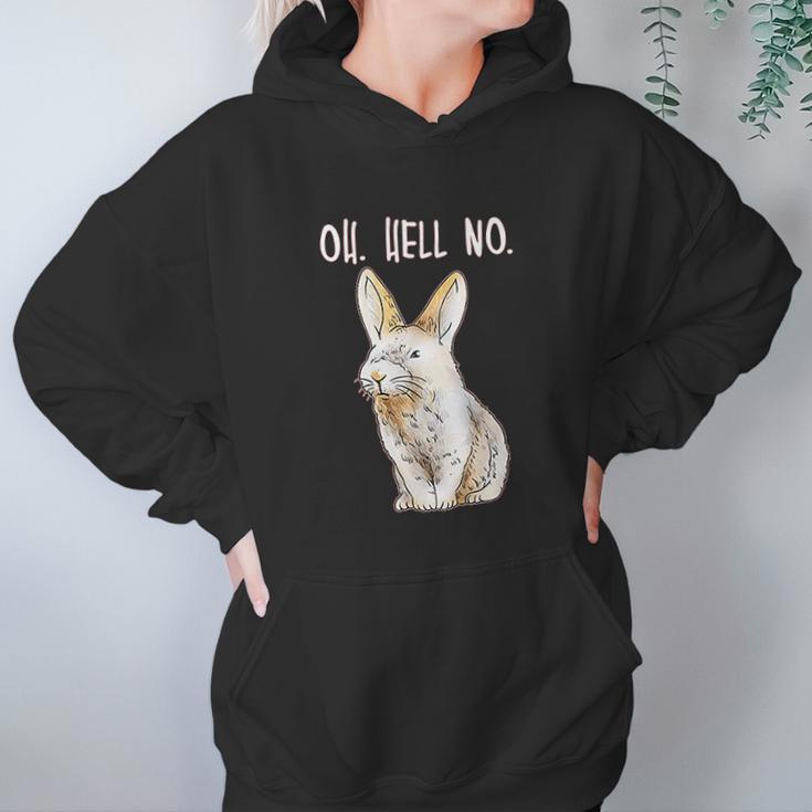 Bad Bunny Disapproving Rabbit Funny Animals Oh Hell No Hoodie Gifts for Women