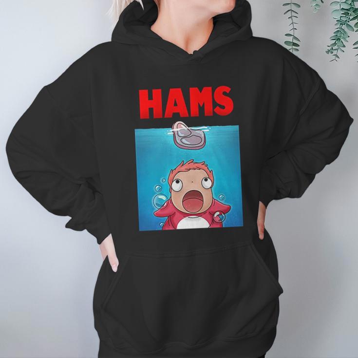 Bakugou Anime Ponyo On The Cliff Hams Parody Jaws Hoodie Gifts for Women