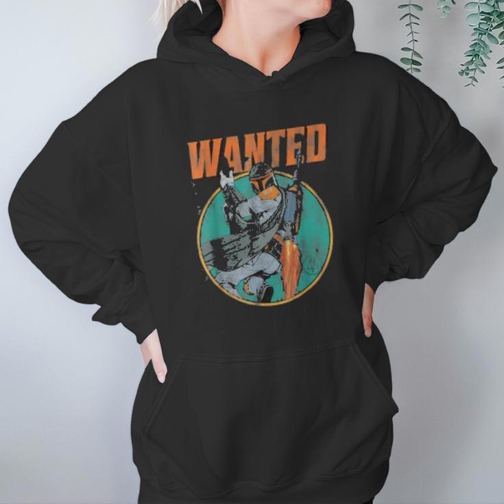 Boba Fett Wanted Distressed Mandalorian Hoodie Gifts for Women