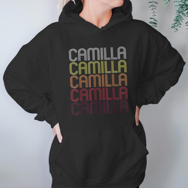 Camilla Retro Wordmark Pattern Vintage Style Hoodie Gifts for Women