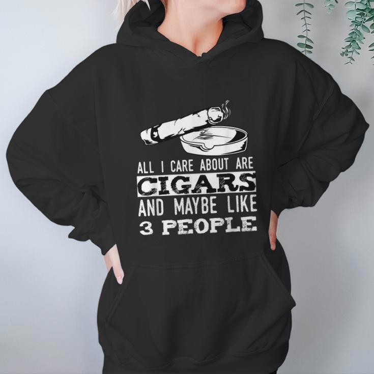 All I Care About Are Cigars And Maybe Like 3 People Cigar Graphic Design Printed Casual Daily Basic Hoodie Gifts for Women