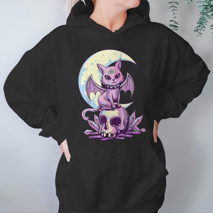 Cat Pastel Goth Moon Kawaii Halloween Skull Purple Witch Hoodie Gifts for Women