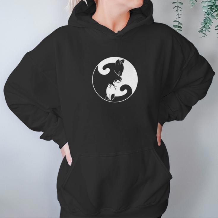 Cat Print Tees And Hoodies Yin Yang Cute Kitten Kitty Hoodie Gifts for Women