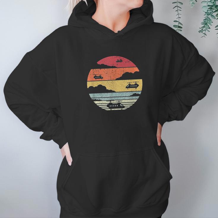 Chinook Helicopters Retro Style Pilot Hoodie Gifts for Women