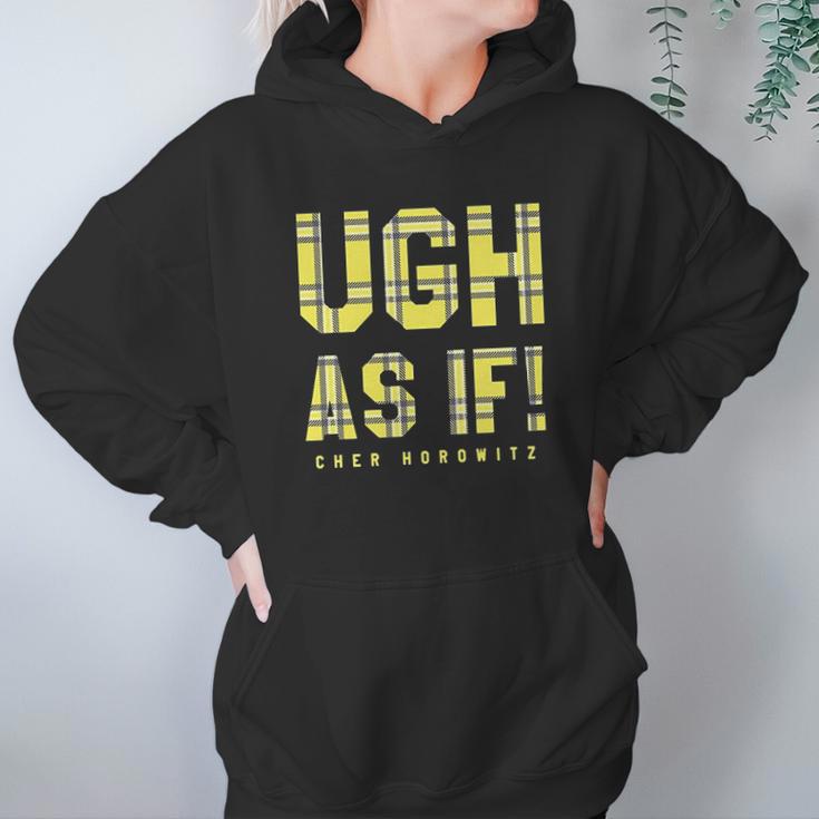 Clueless Ugh As If Cher Horowitz Yellow Plaid Lettering Hoodie Gifts for Women