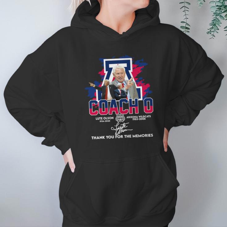 Coach O Lute Olson 1934 2020 Arizona Wildcats 1983 2008 Signature Hoodie Gifts for Women