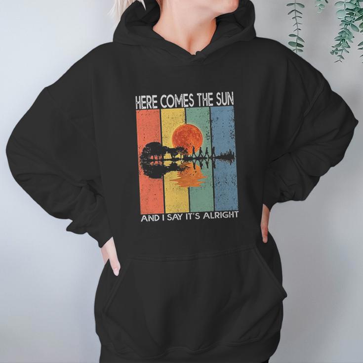 Here Comes The Sun And I Say Its Alright Guitar Graphic Hoodie Gifts for Women