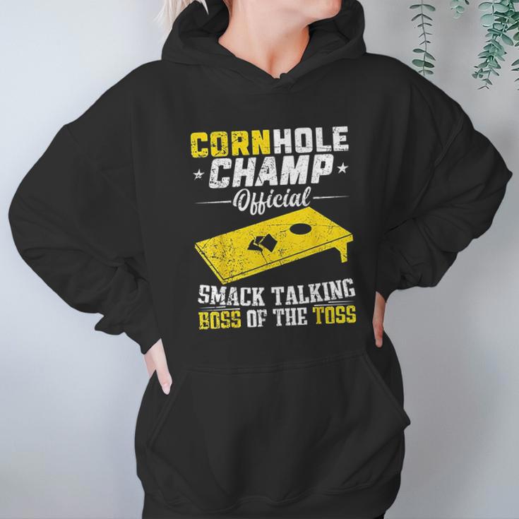 Cornhole Champion Gift Corn Hole Toss Boss Smack Talking Hoodie Gifts for Women