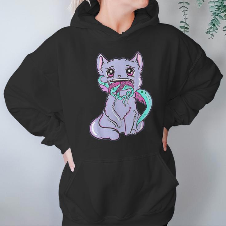 Creepy Kawaii Anime Cat Horror Pastel Goth Hoodie Gifts for Women