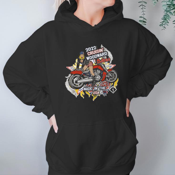 Cruising Woodward Motorcycle Babe 2022 M1 Hoodie Gifts for Women