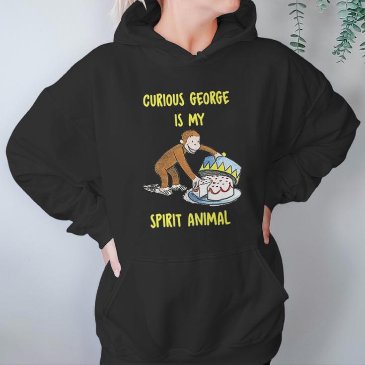 Curious George My Spirit Animal Eating Cake Hoodie Gifts for Women