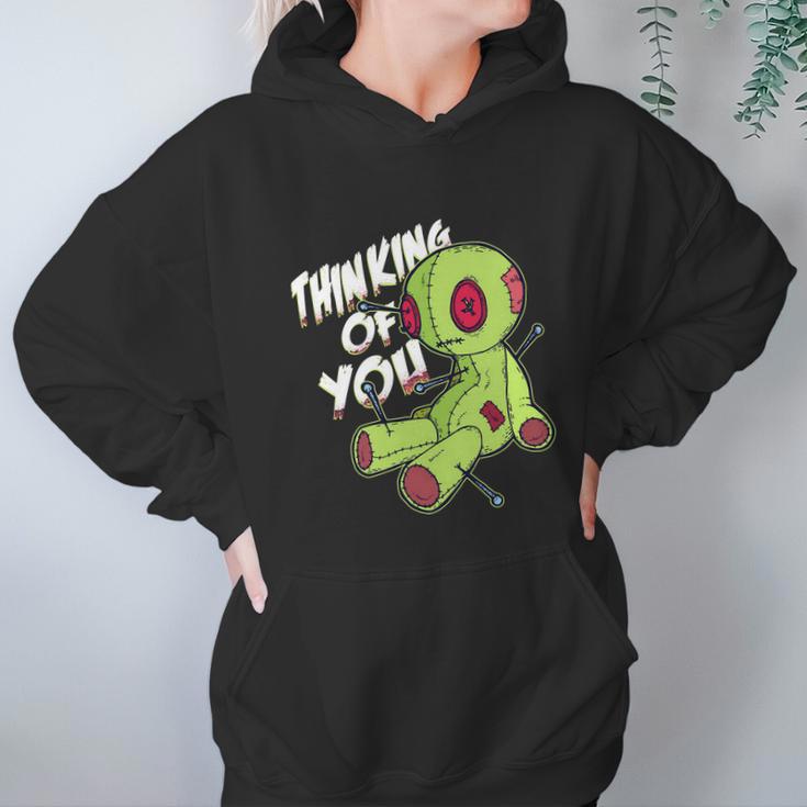 Cute Halloween Funny Halloween Day Thinking Of You Voodoo Graphic Design Printed Casual Daily Basic Hoodie Gifts for Women