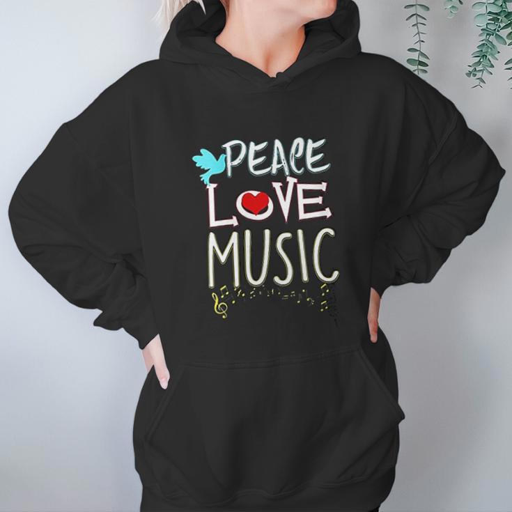 Cute Peace Love Music Hippie Hipster Festival Hoodie Gifts for Women