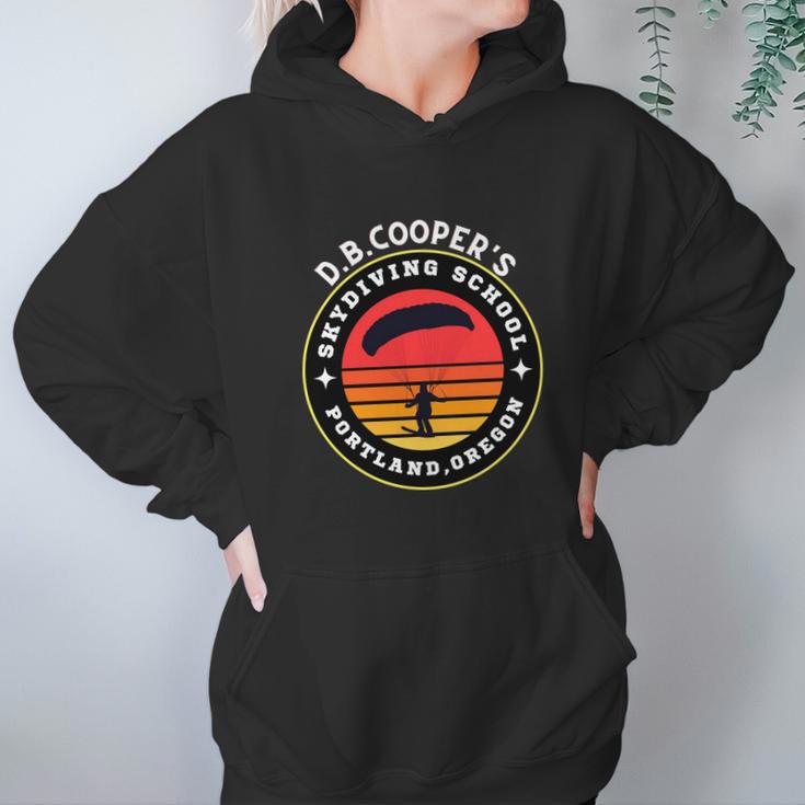 D B Cooper Robber Thief Parachute Skydiving School Portland Oregon Retro Hoodie Gifts for Women