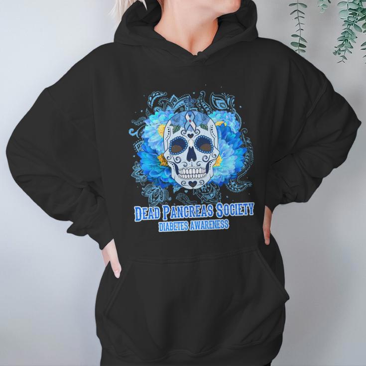 Dead Pancreas Society Diabetes Awareness Sugar Skull Hoodie Gifts for Women