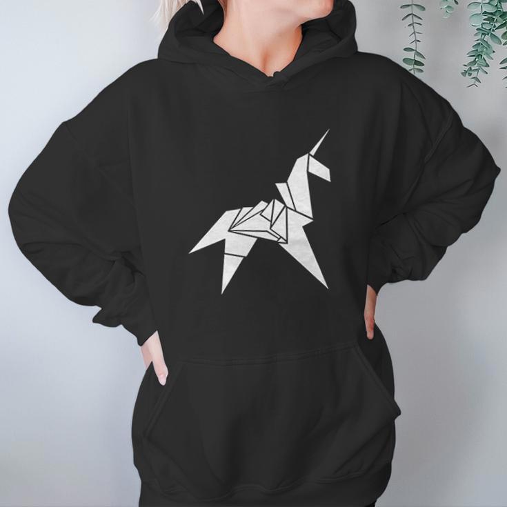 Design By Humans Origami Unicorn Graphic Hoodie Gifts for Women