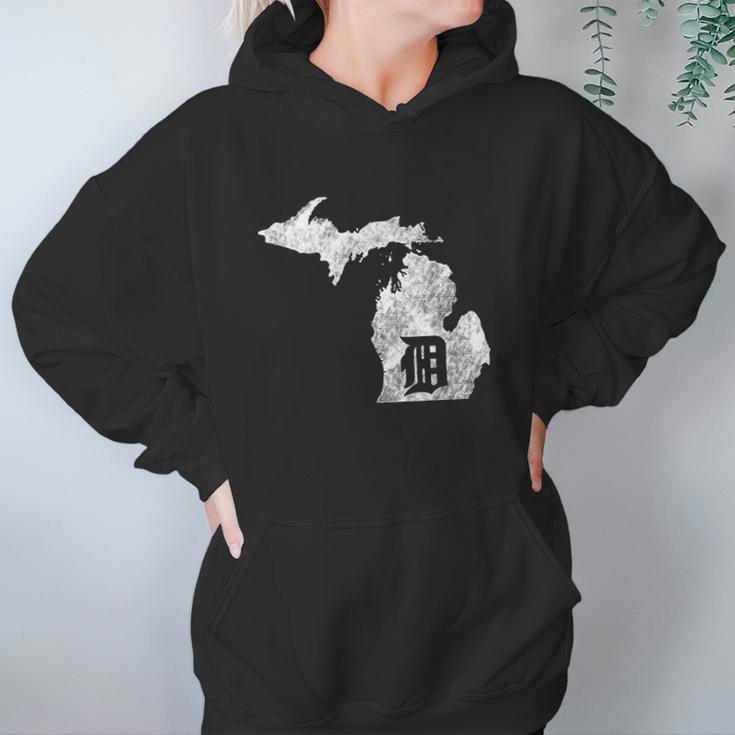 Detroit Michigan Motor City Midwest D Mitten Hoodie Gifts for Women