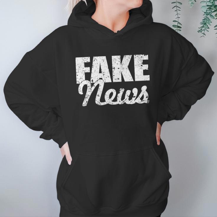 Distressed Fake News Logo Hoodie Gifts for Women