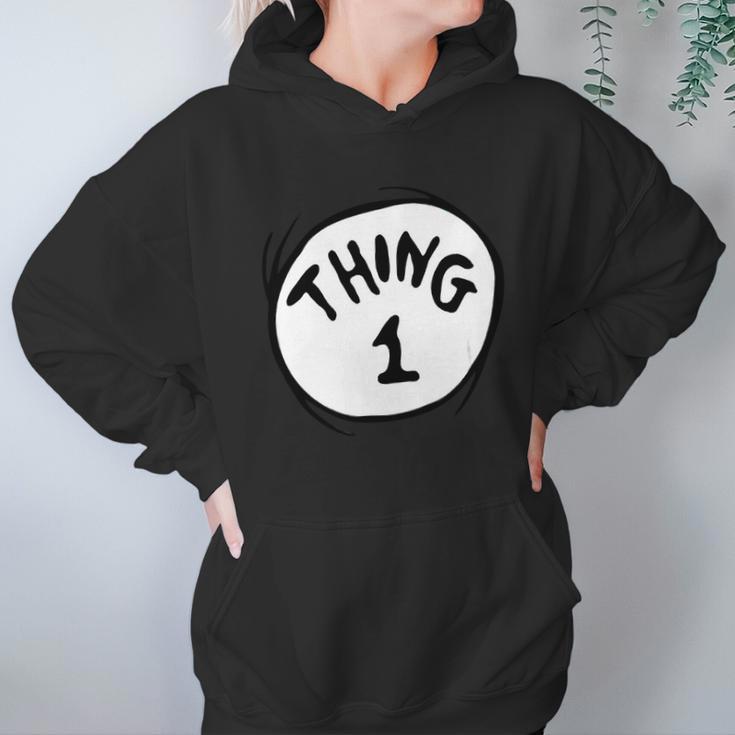 Dr Seuss Thing 1 Emblem Red Hoodie Gifts for Women