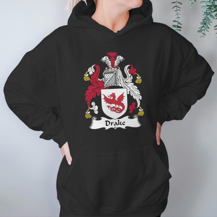 Drake Family Crest Coat Of Arms British Family Crests Hoodie Gifts for Women