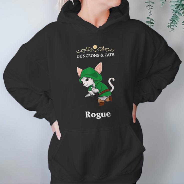 Dungeons And Cat Rogue Roleplaying Fantasy Gamers Hoodie Gifts for Women