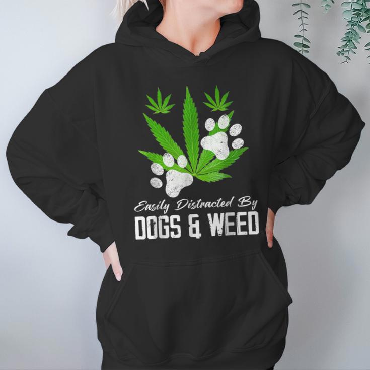 Easily Distracted By Dogs And Weed Cannabis 420 Outfits Hoodie Gifts for Women