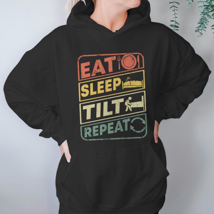 Eat Sleep Tilt Repeat Retro Game Lover Design Arcade Pinball Gift Hoodie Gifts for Women