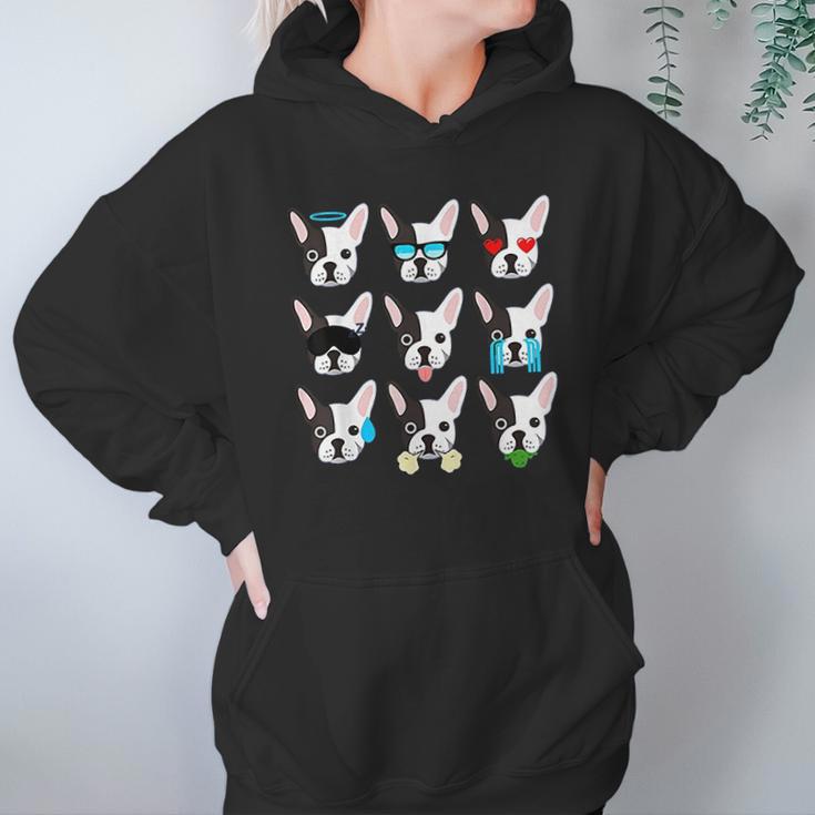 Emoji Boston Terrier Dog Face Hoodie Gifts for Women