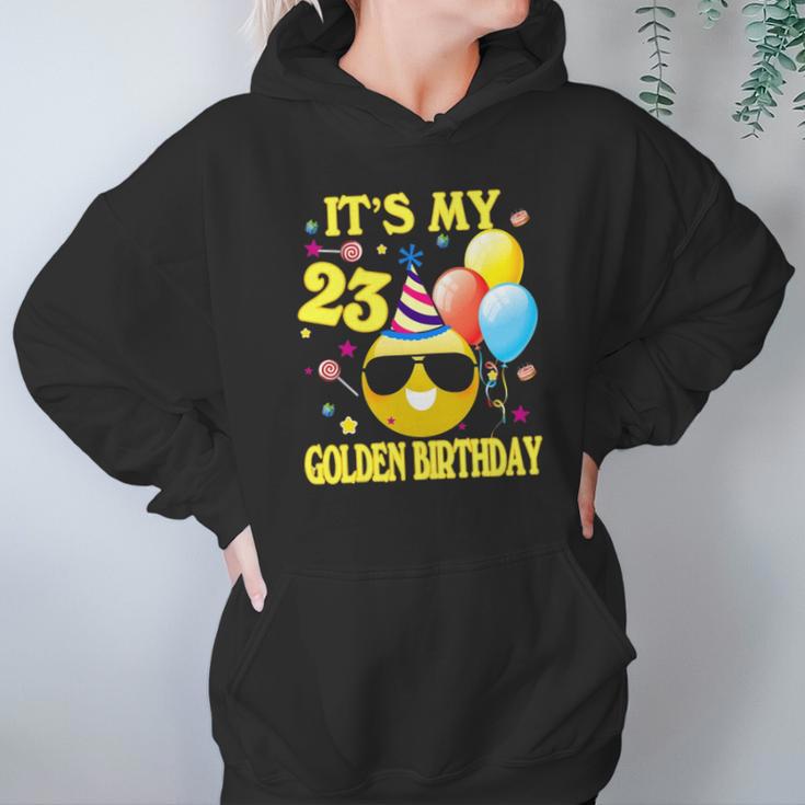 Emoji Its My Golden Birthday 23 Years Old 23Rd Hoodie Gifts for Women