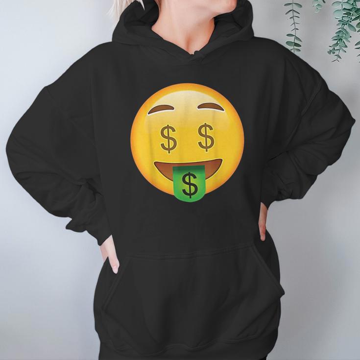 Emoji Money Face Cute Smile Dollar Signs Eyes Mouth Emotic Hoodie Gifts for Women