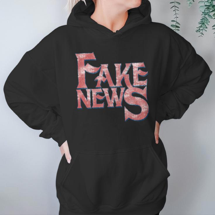 Fake News Distressed Text Hoodie Gifts for Women