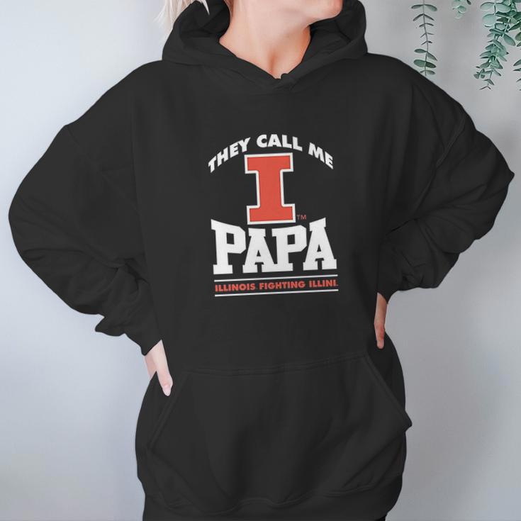 Fanprint Illinois Fighting Illini They Call Me Papa Hoodie Gifts for Women