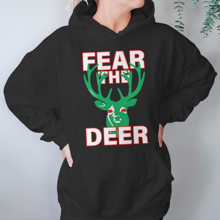 Fear The Deer Basketball Playoffs Graphic Design Printed Casual Daily Basic Hoodie Gifts for Women