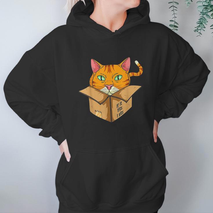 If It Is Fits I Sit Cat Box Funny Quote Hoodie Gifts for Women