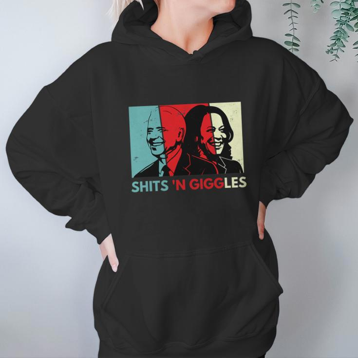 Funny Anti Biden Harris Shits N Giggles Political Gift Graphic Design Printed Casual Daily Basic Hoodie Gifts for Women