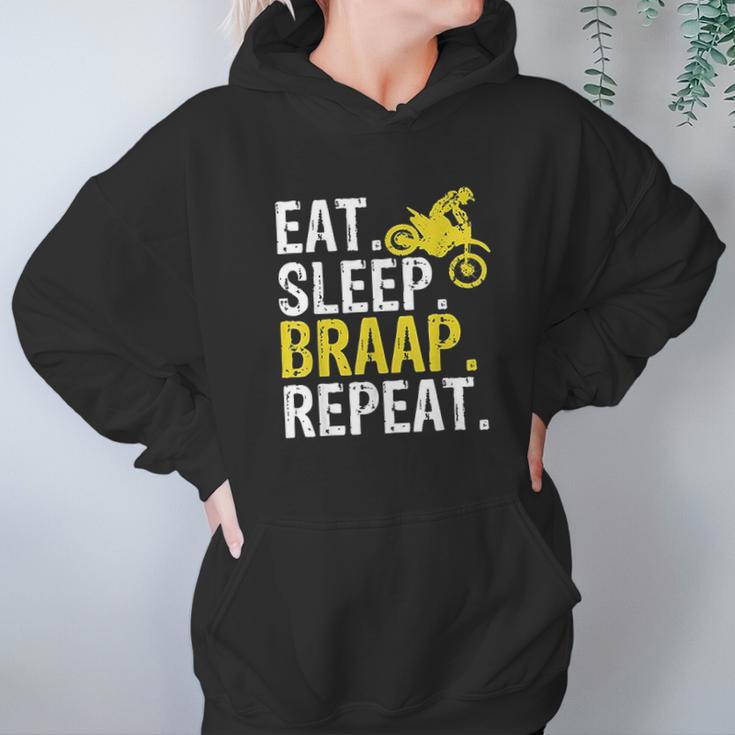 Funny Eat Sleep Braap Repeat Braap Dirt Bike Hoodie Gifts for Women