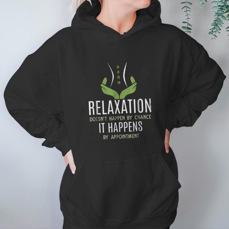 Funny Massage Therapist Relaxation Happens Hoodie Gifts for Women