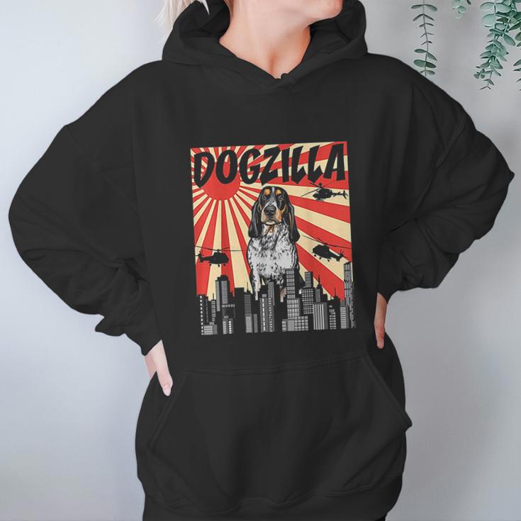 Funny Retro Japanese Dogzilla Bluetick Coonhound Hoodie Gifts for Women