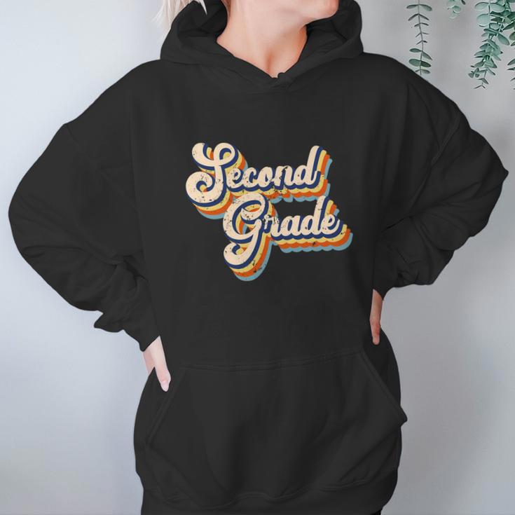 Funny Retro Second Grade Logo Hoodie Gifts for Women