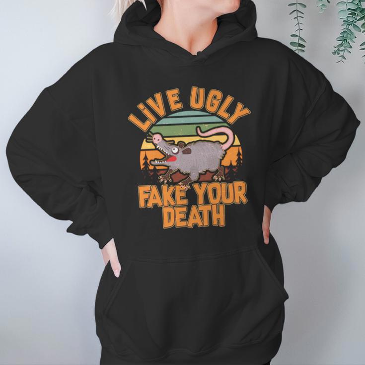 Funny Vintage Live Ugly Fake Your Death Hoodie Gifts for Women