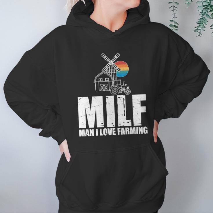 Funny Vintage Milf Man I Love Farming Hoodie Gifts for Women