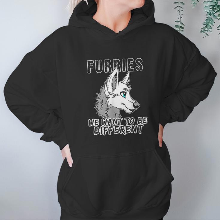 Furries We Want To Be Different Furry Fursuit Cosplay Hoodie Gifts for Women