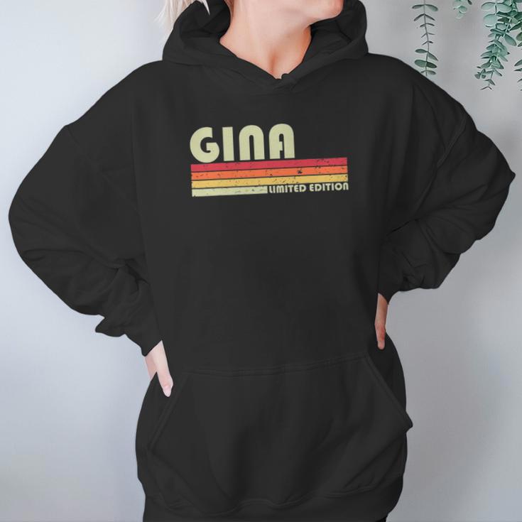 Gina Gift Name Personalized Retro Vintage 80S 90S Birthday Hoodie Gifts for Women