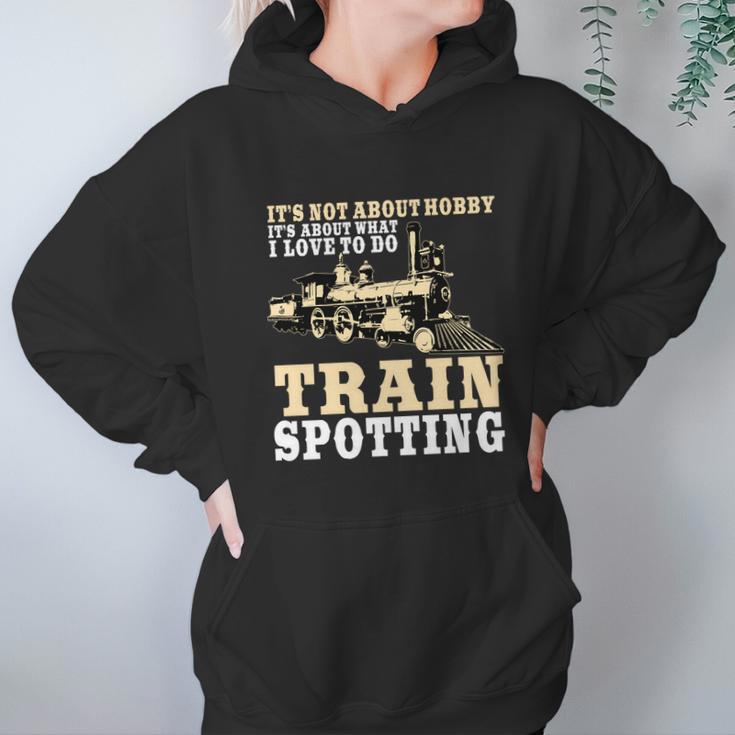 Great Trainspotter Saying Trainspotting Steam Locomotive Gift Graphic Design Printed Casual Daily Basic Hoodie Gifts for Women