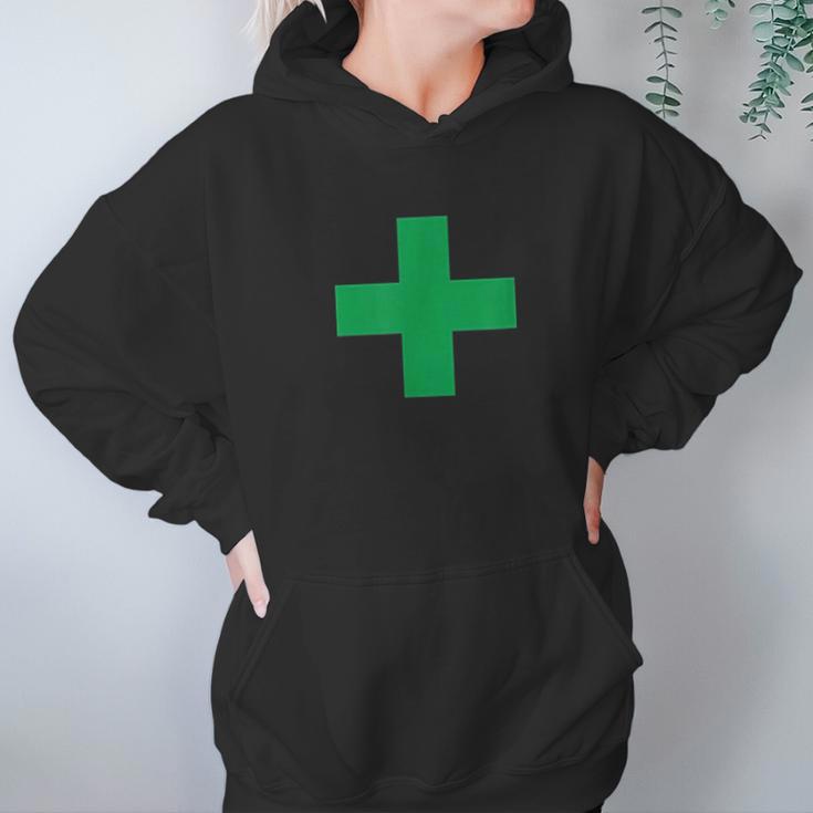 Green Medical Marijuana Cross Symbol Medicine Hoodie Gifts for Women