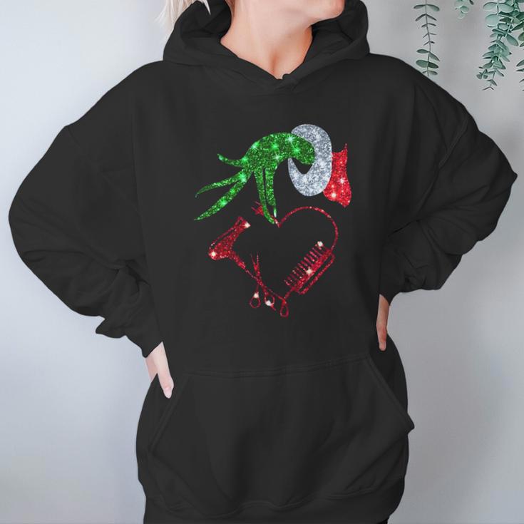 Grinch Hand Holding Love Hair Stylist Hoodie Gifts for Women