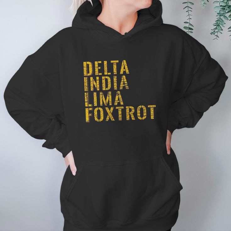 Grunt Style Delta India Lima Foxtrot Mens Maroon Hoodie Gifts for Women