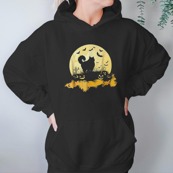 Halloween Ragdoll Cat Pumpkin Moonlight Bats Hoodie Gifts for Women